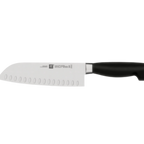 Thumbnail image #2 for Zwilling J.A. Henckels Four Star® 1001636 7-inch Hollow-Edge Forged Santoku Knife, High-Carbon Stainless Steel Blade