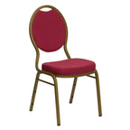 Thumbnail image #1 for Flash Furniture Hercules FD-C04-ALLGOLD-2804-GG Stacking Banquet Chair, Burgundy Fabric Upholstery, Gold Powder-Coated Frame, Teardrop Back
