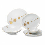 Thumbnail image #1 for Kadra Kitchenware Vikko Luxe VL-2052-LS 20-Piece White Dinnerware Set with Silver Accents