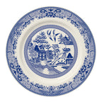 Thumbnail image #1 for Steelite International HL Ivory HL20863894 Rolled Edge China Plate, 11-1/8", Willow Blue, Round 1 Dozen
