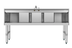 Thumbnail image #8 for KoolMore 60-Inch Commercial 3-Compartment Underbar Sink with Dual Drainboards and 3-Inch Backsplash