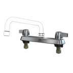 Thumbnail image #1 for NBR Equipment P3D8 8" Deck-Mount Faucet, Brass Body, Lead-Free, 1/4-Turn Ceramic Cartridges, Without Spout