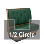 Thumbnail image #1 for ATSMFG ATS AT&S-AHC-LXW42-6CH GR8 Alex Wood Half Circle Booth, single, 48" x 90" x 48" long x 42" high, 6-channel back, wood trim, removable sinuous