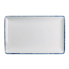 Thumbnail image #1 for Steelite International Creations, Blue Dapple 7068MM300 Rectangular Melamine Serving Tray, 12 x 7.5 in, Blue Dapple 1 Dozen