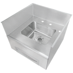 Thumbnail image #1 for IMC/Teddy IHST-1S Wall-Mounted Stainless Steel Hand Sink with Included Faucet, Backsplash and Integral Towel Dispenser