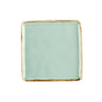 Thumbnail image #1 for CAC China PMS-SQ6-G Square Porcelain Plate, 6-Inch, Reactive Glaze, Light Green Case of 3 Dozen