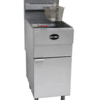 Thumbnail image #1 for SABA GF45-N Floor Tube Fryer, Natural Gas, 45 lb Oil Capacity, 4-Tube, Millivolt Controls, Stainless Steel Front & Sides