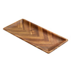 Thumbnail image #1 for TableCraft Products Acacia 12568 Rectangular Acacia Wood Serving Plate, Tone on Tone, 11.75" x 5.75" x 0.75" Case of 12