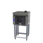 Thumbnail image #1 for Cadco Bakerlux™ BLS-4FTR-1H Full-Size Electric Convection Oven, Single Deck, 4-Pan Capacity, Digital Controls, Ventless Hood, Open Base Stand