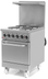 Thumbnail image #5 for BakeMax 24-Inch 4-Burner Commercial Electric Range with Oven, Stainless Steel, High Riser Shelf, and Locking Casters