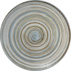 Thumbnail image #1 for International Tableware Moroccan™ MR-7 7" Round Porcelain Plate, Cream with Soft Blue & Brown Swirls Case of 2 Dozen