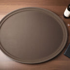 Thumbnail image #2 for New Star Foodservice Inc. 25606 Non-Slip Oval Plastic Serving Tray, 24" x 29", Brown, NSF Case of 6