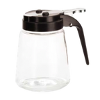 Thumbnail image #1 for TableCraft Products Modern 1370BK Glass Syrup Dispenser, 8 oz., Black Plastic Top Case of 12