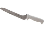 Thumbnail image #1 for AllPoints Foodservice Parts & Supplies 97625 9-Inch Offset Serrated Bread Knife with Stainless Steel Blade and White Polypropylene Handle