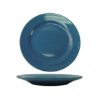 Thumbnail image #1 for International Tableware Cancun CA-21-LB Ceramic Plate, 12" Round, Wide Rim, Rolled Edge, Light Blue 1 Dozen