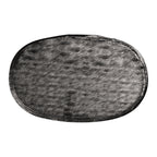Thumbnail image #1 for Steelite International My Glass Studio GS196699 Oval Glass Serving Platter, 15.375 x 9.875 x 0.875 in, Crackle Dark Grey