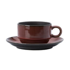 Thumbnail image #1 for 1880 Hospitality Rustic by Oneida® L6753074505 Porcelain Espresso Saucer, 4-3/4" Round Coupe, Crimson Two-Tone Glaze Case of 4 Dozen