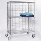 Thumbnail image #1 for Tarrison Products Ltd. TS-LC2460C-KIT Linen Cart, 60"W x 24"D x 69"H, 3 Wire Shelves, Side & Rear Enclosure Panels