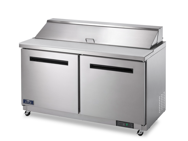 Product image #5 for Arctic Air AST60R Two-Section Stainless Steel Sandwich/Salad Prep Table, 61-1/4 In., 15.5 Cu. Ft.