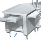 Thumbnail image #1 for La Rosa Refrigeration L-90185-A Cashier Stand, 24"L x 34"H, 304 Stainless Steel