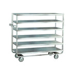 Thumbnail image #1 for Lakeside Manufacturing 762 Open Tray Cart, 6 Shelves, Stainless Steel, 49"W x 21"D, Push Handle