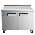 Thumbnail image #1 for USR Brands Evercool ESP48 Two-Section Sandwich/Salad Prep Refrigerator, 47.25-Inch, 12-Pan Top, Stainless Steel Exterior