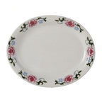 Thumbnail image #1 for Tuxton China Wester Rose LCH-096 Oval China Platter, 9-3/4 x 8 in, Narrow Rim, Eggshell Case of 2 Dozen