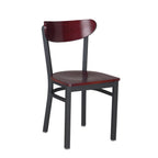 Thumbnail image #1 for G & A Commercial Seating Santos 511VS Stackable Side Chair with Veneer Back and Seat, Matte Black Steel Frame
