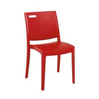 Thumbnail image #1 for Grosfillex Metro US563202 Outdoor Resin Stacking Side Chair, Cutout Back, Apple Red Case of 16