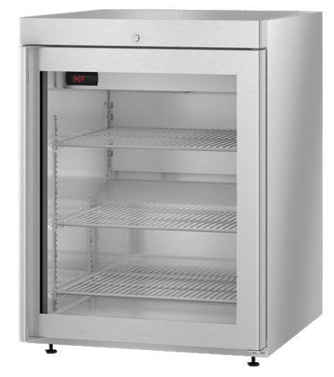 Product image #6 for Hoshizaki Compact 24-Inch Undercounter Glass Door Reach-In Refrigerator, 3.87 Cu. Ft., Self-Contained Rear-Mounted, Stainless Steel
