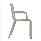 Thumbnail image #2 for Grosfillex Cannes UT115181 Indoor/Outdoor Resin Stacking Armchair, Slotted Back, French Taupe Case of 16