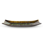 Thumbnail image #2 for Korin Inc PLL-264 Rectangular China Plate, 10-3/4 x 4-1/2 x 1-1/4 in, Spiral Design, Black