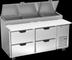 Thumbnail image #5 for Beverage-Air 67-Inch Two-Section Pizza Prep Table with 4 Drawers
