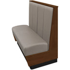 Thumbnail image #1 for Oak Street Kirkwood KW-4842-SGL Single Restaurant Booth, 48"L, Black Vinyl Upholstery, Stained Oak Trim