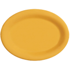 Thumbnail image #1 for G.E.T. Diamond Ivory OP-120-TY Oval Melamine Platter, 12" x 9", Tropical Yellow 1 Dozen