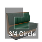 Thumbnail image #1 for ATSMFG ATS AT&S-ATQ-LXW36-6CH GR5/COM Single Three-Quarter Circle Booth, 48" Long, 6-Channel Back, Wood Trim
