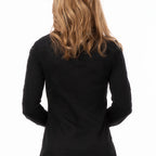 Thumbnail image #2 for Chef Works SES02W-BLK-L Women's Black Long-Sleeve Chef Shirt, 4XL, Stretch Poly/Cotton/Elastane, Snap Front