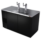 Thumbnail image #1 for Fagor Refrigeration FDD-59-N 3-Keg Draft Beer Cooler, 2 Towers, Black Exterior, Flat Top