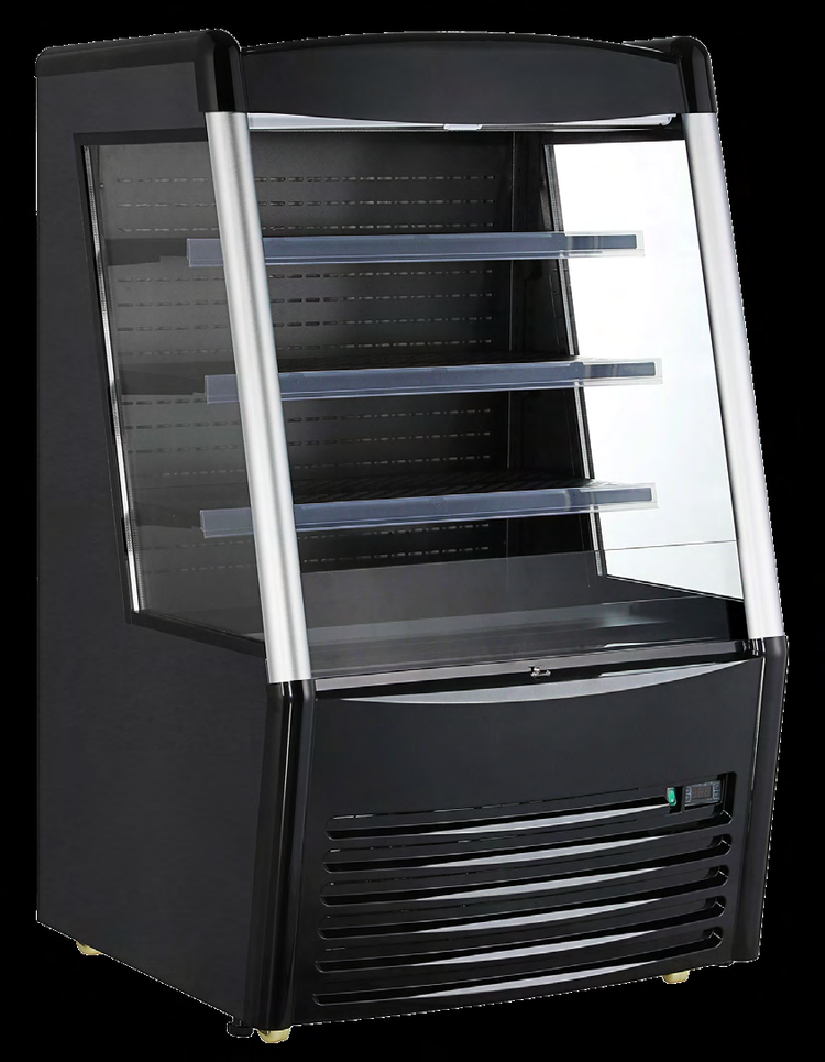 Product image #6 for Omcan 36-Inch Black Open Refrigerated Display Case Merchandiser, 13.77 Cu. Ft., Self-Contained, 110V