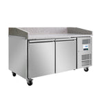 Thumbnail image #2 for Koolmore KM-RPPS-2D59-GRT Pizza Prep Refrigerator, 59.3"W, 2 Solid Doors, Granite Top, Self-Contained Side-Mounted Refrigeration