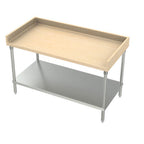 Thumbnail image #1 for AERO Manufacturing MTSB-3696 Baker's Work Table, 96"W x 36"D, 1-3/4" Laminated Maple Top, Stainless Steel Base with Undershelf