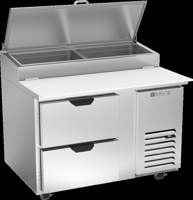 Product image #5 for 46-Inch One-Section Pizza Top Refrigerated Prep Table with 2 Drawers, 12 Cu. Ft.