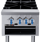 Thumbnail image #1 for Blue Air FSE LLC Blue lava (Blue air) BLSP2-L Gas Low Stock Pot Range, 2 Sections, Three-Ring Cast Iron Burners, Stainless Steel Front & Sides