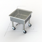 Thumbnail image #1 for AERO Manufacturing 3MS-2116-8 Portable Stainless Steel Utensil Soak Sink, 21" x 16" x 8" Compartment, 4 Swivel Casters
