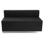 Thumbnail image #1 for Flash Furniture Hercules - Alon ZB-803-LS-BK-GG Modular Black LeatherSoft Loveseat with Stainless Steel Base