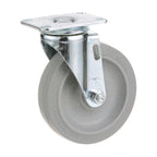 Thumbnail image #1 for AllPoints Foodservice Parts & Supplies 262374 5" Medium-Duty Swivel Plate Caster, Non-Braking Gray Rubber Wheel