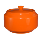 Thumbnail image #1 for International Tableware Cancun CA-61-O Ceramic Sugar Bowl, 13 oz, with Lid, Orange 1 Dozen