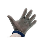 Thumbnail image #1 for Alfa GPS 515 L Large Ambidextrous Stainless Steel Mesh Protective Glove with Adjustable Dark Blue Wristband