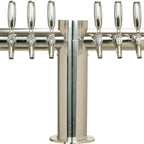 Thumbnail image #5 for Micro Matic USA Metropolis METRO-T-8PSSKR T-Style 8-Faucet Countertop Glycol-Cooled Draft Beer Tower, Polished 304 Stainless Steel