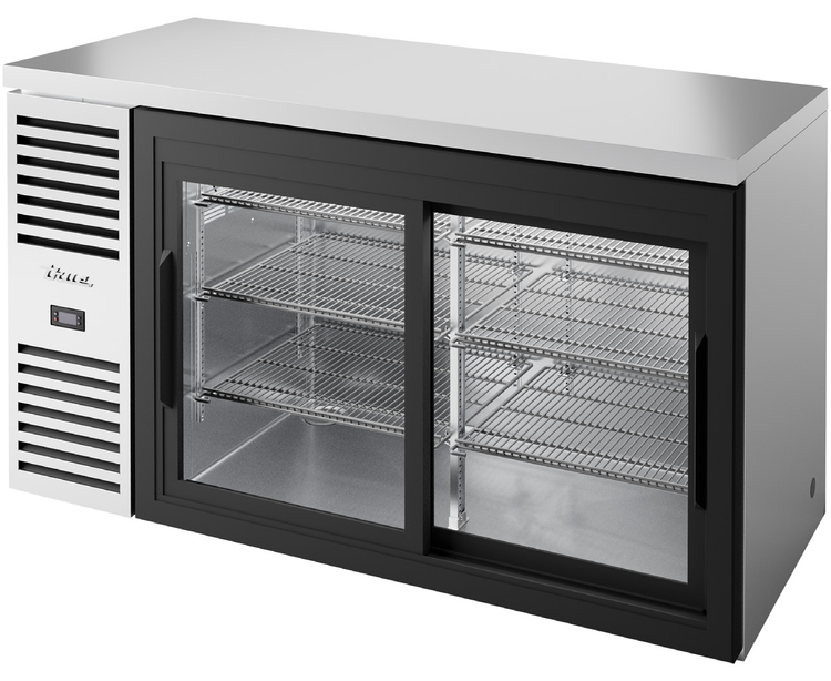 Product image #5 for True 60-Inch Two-Section Back Bar Cooler with Sliding Glass Doors and Stainless Steel Top